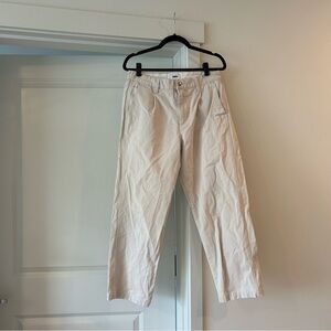 Obey cotton cream tapered straight leg jeans